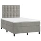 vidaXL Boxspringbett mit Matratze Hellgrau 120x190 cm Samt vidaXL Boxspringbett mit Matratze Hellgrau 120x190 cm Samt