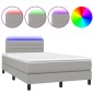 vidaXL Boxspringbett mit Matratze & LED Hellgrau 120x190 cm Stoff vidaXL Boxspringbett mit Matratze & LED Hellgrau 120x190 cm Stoff