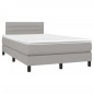 vidaXL Boxspringbett mit Matratze & LED Hellgrau 120x190 cm Stoff vidaXL Boxspringbett mit Matratze & LED Hellgrau 120x190 cm Stoff