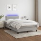 vidaXL Boxspringbett mit Matratze & LED Hellgrau 120x190 cm Stoff vidaXL Boxspringbett mit Matratze & LED Hellgrau 120x190 cm Stoff