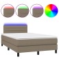 vidaXL Boxspringbett mit Matratze & LED Taupe 120x190 cm Stoff vidaXL Boxspringbett mit Matratze & LED Taupe 120x190 cm Stoff