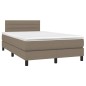 vidaXL Boxspringbett mit Matratze & LED Taupe 120x190 cm Stoff vidaXL Boxspringbett mit Matratze & LED Taupe 120x190 cm Stoff