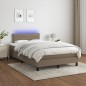 vidaXL Boxspringbett mit Matratze & LED Taupe 120x190 cm Stoff vidaXL Boxspringbett mit Matratze & LED Taupe 120x190 cm Stoff