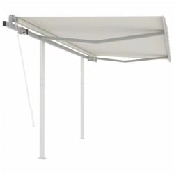 Gelenkarmmarkise Automatisch mit Pfosten 3,5x2,5 m Cremeweiß