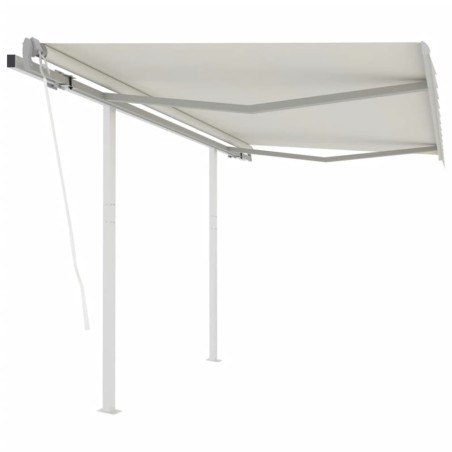 Gelenkarmmarkise Automatisch mit Pfosten 3,5x2,5 m Cremeweiß