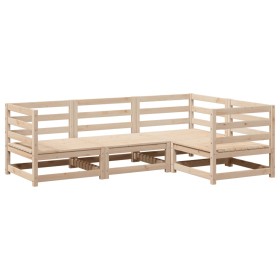 vidaXL 4-tlg. Garten-Sofagarnitur Massivholz Kiefer