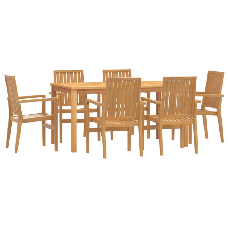 vidaXL 7-tlg. Garten-Essgruppe Massivholz Teak vidaXL 7-tlg. Garten-Essgruppe Massivholz Teak