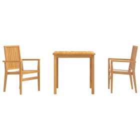 vidaXL 3-tlg. Garten-Essgruppe Massivholz Teak