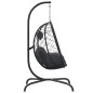 vidaXL Hängesessel Ei mit Kissen Anthrazit Poly Rattan & Stahl vidaXL Hängesessel Ei mit Kissen Anthrazit Poly Rattan & Stahl