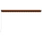 vidaXL Einziehbare Markise Handbetrieben 500×300 cm Orange und Braun vidaXL Einziehbare Markise Handbetrieben 500×300 cm Orange und Braun