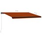 vidaXL Einziehbare Markise Handbetrieben 500×300 cm Orange und Braun vidaXL Einziehbare Markise Handbetrieben 500×300 cm Orange und Braun