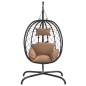 vidaXL Hängesessel Ei mit Kissen Taupe Poly Rattan & Stahl vidaXL Hängesessel Ei mit Kissen Taupe Poly Rattan & Stahl
