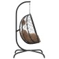 vidaXL Hängesessel Ei mit Kissen Taupe Poly Rattan & Stahl vidaXL Hängesessel Ei mit Kissen Taupe Poly Rattan & Stahl