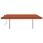 vidaXL Markise Manuell Einziehbar mit Pfosten 5x3 m Orange Braun vidaXL Markise Manuell Einziehbar mit Pfosten 5x3 m Orange Braun