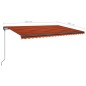vidaXL Markise Manuell Einziehbar mit Pfosten 5x3 m Orange Braun vidaXL Markise Manuell Einziehbar mit Pfosten 5x3 m Orange Braun