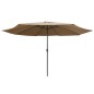 vidaXL Sonnenschirm mit Metall-Mast 400 cm Taupe vidaXL Sonnenschirm mit Metall-Mast 400 cm Taupe