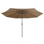 vidaXL Sonnenschirm mit Metall-Mast 400 cm Taupe vidaXL Sonnenschirm mit Metall-Mast 400 cm Taupe