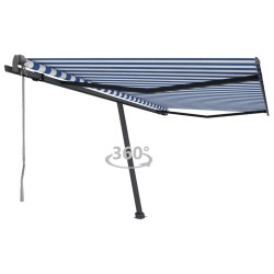 Standmarkise Automatisch 400x350 cm Blau/Weiß