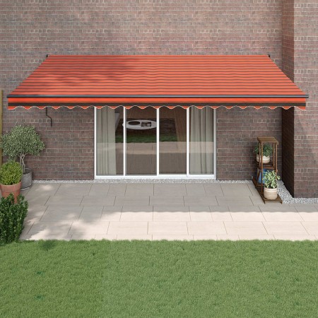 vidaXL Markise Automatisch Einziehbar Orange und Braun 5x3 m