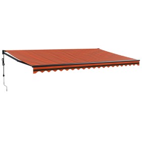 vidaXL Markise Automatisch Einziehbar Orange und Braun 5x3 m