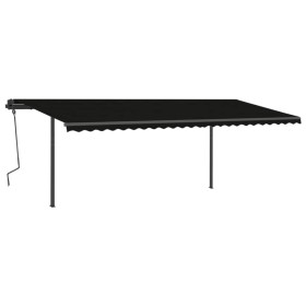 vidaXL Markise Manuell Einziehbar mit LED 6x3,5 m Anthrazit