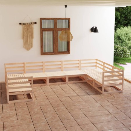 vidaXL 9-tlg. Garten-Lounge-Set Massivholz Kiefer