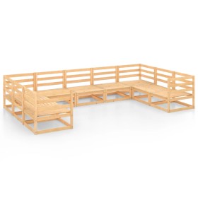 vidaXL 9-tlg. Garten-Lounge-Set Massivholz Kiefer
