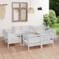 vidaXL 9-tlg. Garten-Lounge-Set Weiß Kiefer Massivholz vidaXL 9-tlg. Garten-Lounge-Set Weiß Kiefer Massivholz