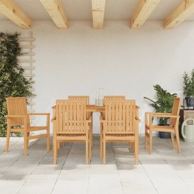 vidaXL 7-tlg. Garten-Essgruppe Massivholz Teak