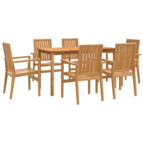vidaXL 7-tlg. Garten-Essgruppe Massivholz Teak