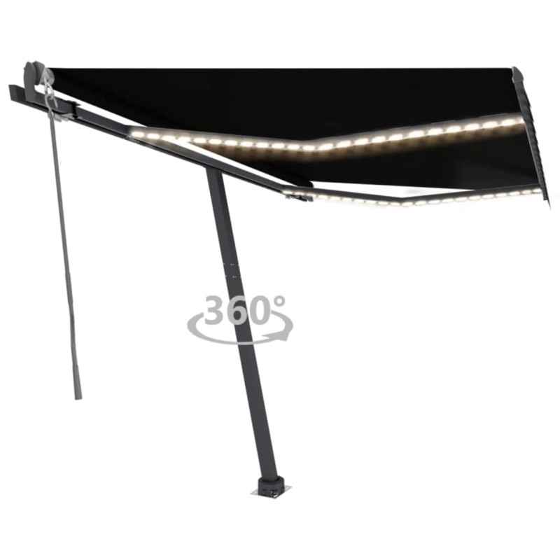 vidaXL Automatische Markise mit LED & Windsensor 300x250 cm Anthrazit vidaXL Automatische Markise mit LED & Windsensor 300x250 cm Anthrazit