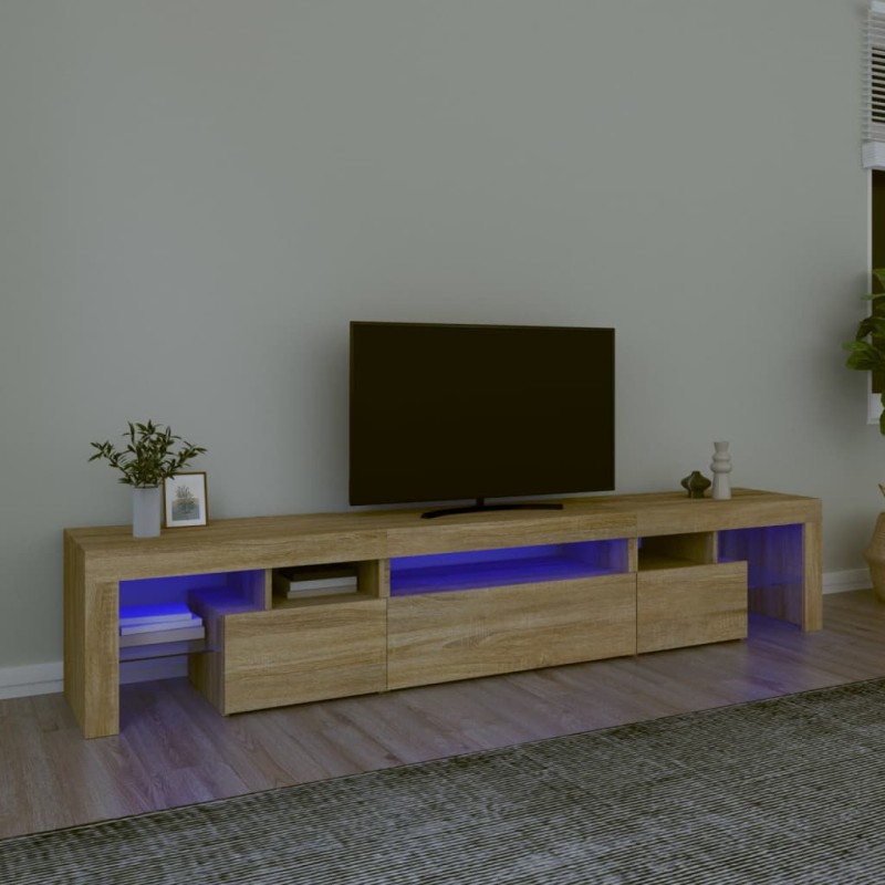vidaXL TV-Schrank mit LED-Leuchten Sonoma-Eiche 215x36,5x40 cm vidaXL TV-Schrank mit LED-Leuchten Sonoma-Eiche 215x36,5x40 cm