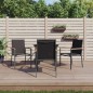 vidaXL 5-tlg. Garten-Essgruppe Schwarz Textilene und Stahl vidaXL 5-tlg. Garten-Essgruppe Schwarz Textilene und Stahl