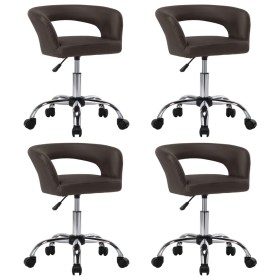 vidaXL Esszimmerstühle 4 Stk. Braun Kunstleder