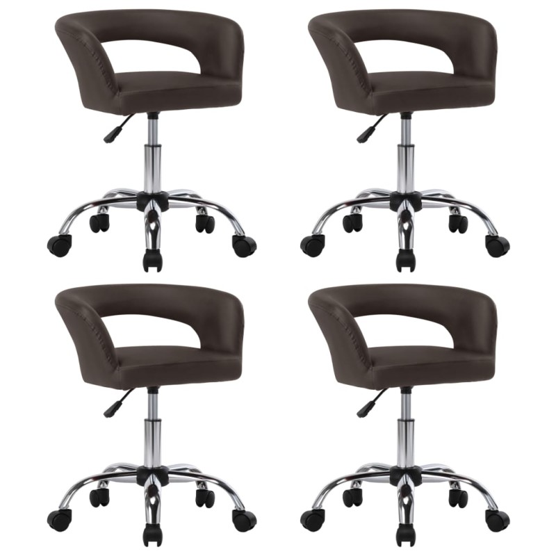 vidaXL Esszimmerstühle 4 Stk. Braun Kunstleder vidaXL Esszimmerstühle 4 Stk. Braun Kunstleder