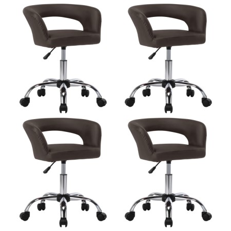 vidaXL Esszimmerstühle 4 Stk. Braun Kunstleder