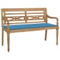 vidaXL Batavia-Gartenbank mit Blauem Kissen 120 cm Teak Massivholz vidaXL Batavia-Gartenbank mit Blauem Kissen 120 cm Teak Massivholz