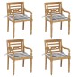 vidaXL Batavia-Stühle mit Kissen 4 Stk. Massivholz Teak vidaXL Batavia-Stühle mit Kissen 4 Stk. Massivholz Teak
