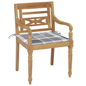 vidaXL Batavia-Stühle mit Kissen 4 Stk. Massivholz Teak