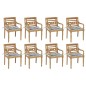 vidaXL Batavia-Stühle mit Kissen 8 Stk. Massivholz Teak vidaXL Batavia-Stühle mit Kissen 8 Stk. Massivholz Teak