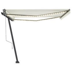 Automatische Markise mit LED & Windsensor 400x300 cm Cremeweiß