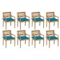vidaXL Batavia-Stühle mit Kissen 8 Stk. Massivholz Teak vidaXL Batavia-Stühle mit Kissen 8 Stk. Massivholz Teak
