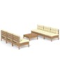 vidaXL 7-tlg. Garten-Lounge-Set mit Creme Kissen Kiefernholz vidaXL 7-tlg. Garten-Lounge-Set mit Creme Kissen Kiefernholz