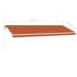 vidaXL Markise Automatisch mit LED & Windsensor 500x300cm Orange Braun vidaXL Markise Automatisch mit LED & Windsensor 500x300cm Orange Braun