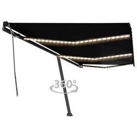 vidaXL Markise Manuell Einziehbar mit LED 600x350 cm Anthrazit