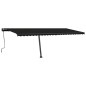 vidaXL Markise Manuell Einziehbar mit LED 600x350 cm Anthrazit vidaXL Markise Manuell Einziehbar mit LED 600x350 cm Anthrazit