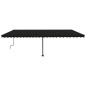 vidaXL Markise Manuell Einziehbar mit LED 600x350 cm Anthrazit vidaXL Markise Manuell Einziehbar mit LED 600x350 cm Anthrazit