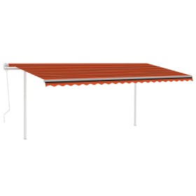 vidaXL Markise Automatisch mit LED & Windsensor 5x3 m Orange & Braun