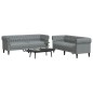 vidaXL 2-tlg. Sofagarnitur Hellgrau Stoff vidaXL 2-tlg. Sofagarnitur Hellgrau Stoff