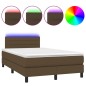 vidaXL Boxspringbett mit Matratze & LED Dunkelbraun 120x190 cm Stoff vidaXL Boxspringbett mit Matratze & LED Dunkelbraun 120x190 cm Stoff